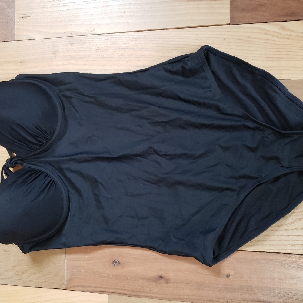 Black one piece swim